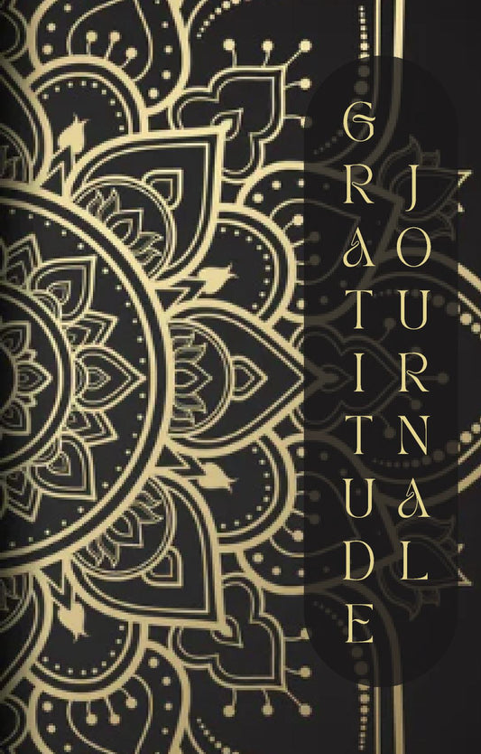 ❁🖋️ Black & Gold Lotus – 90 Day Daily Gratitude Journal