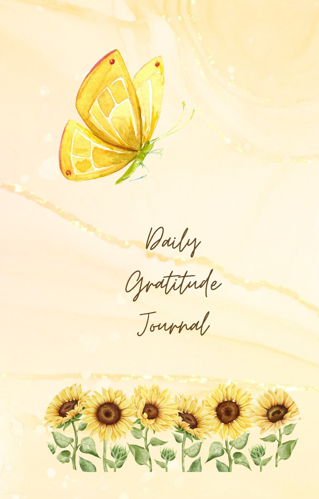 🌻 Sunflowers & Butterfly 🦋 - 90 Day Daily Gratitude Journal