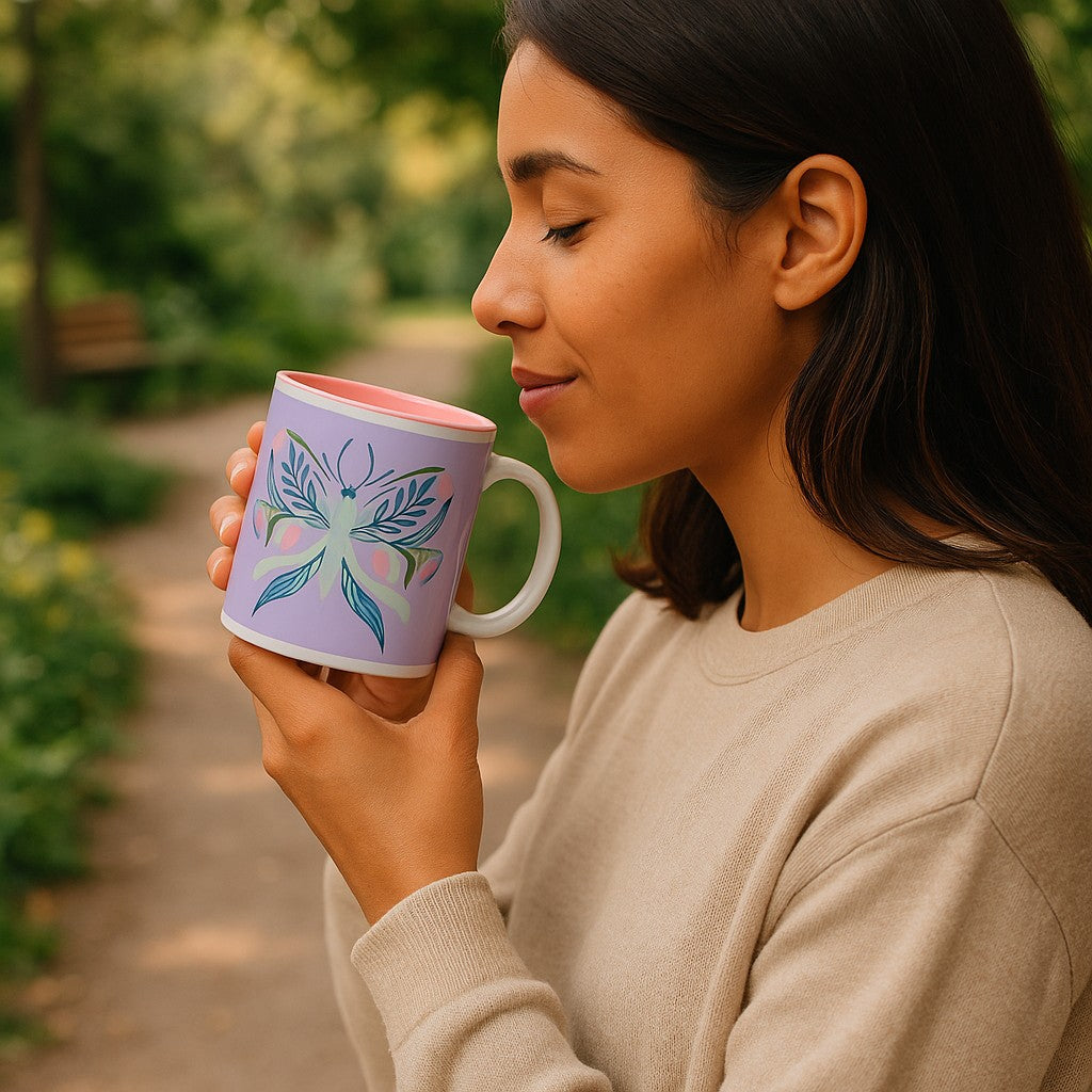 🦋 Bloom & Soar – Butterfly Moth Mug (11oz)