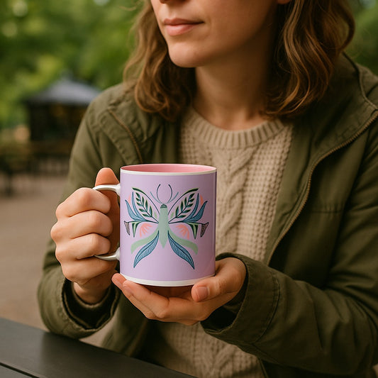 🦋 Bloom & Soar – Butterfly Moth Mug (11oz)