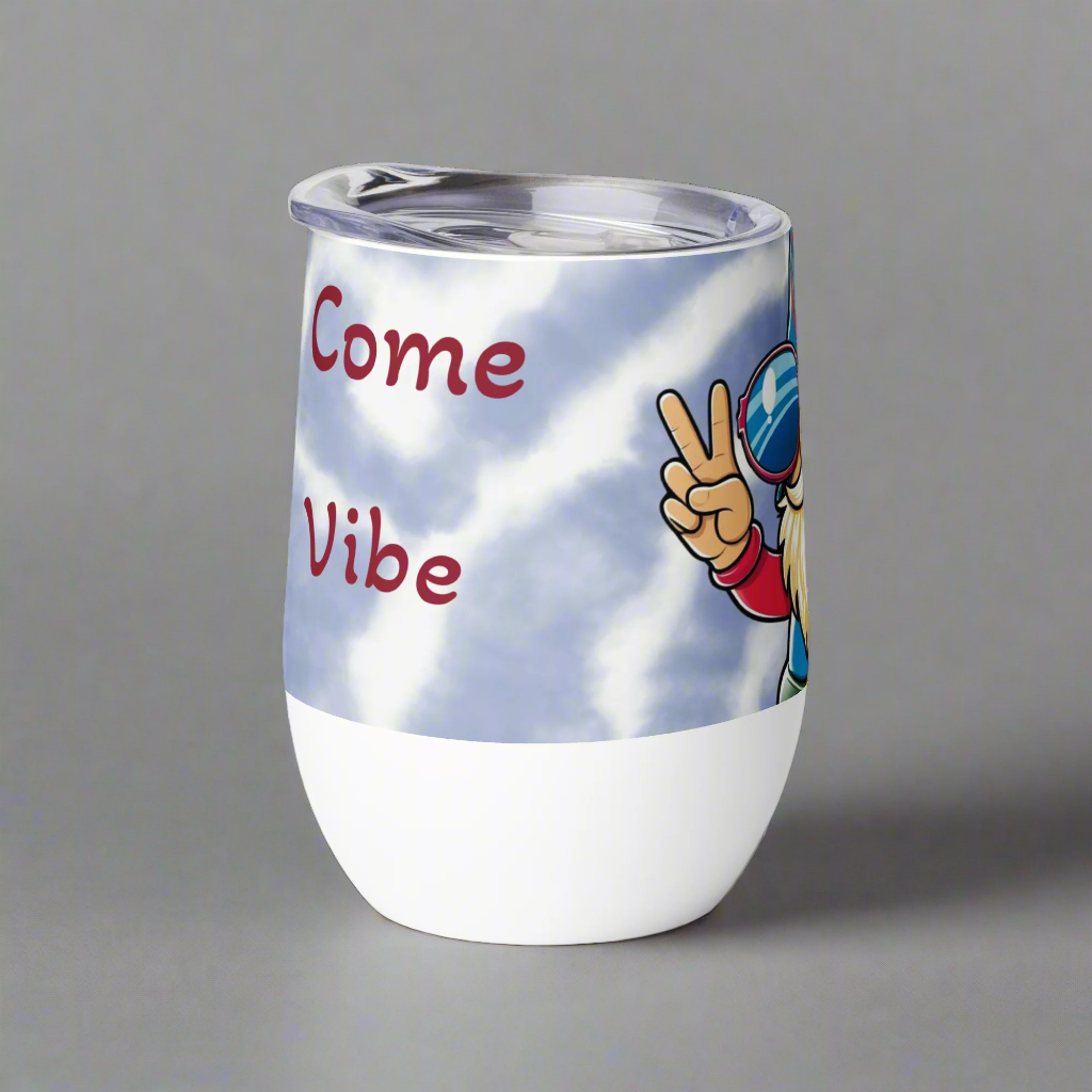 🧘‍♂️ "Come Vibe With Me" - Peace Gnome Tumbler (12 oz Insulated)